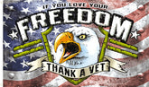 Wholesale FREEDOM THANK A VET DELUXE 3 X 5 FLAG ( sold by the piece )
